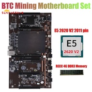 X79 H61 BTC Mining Motherboard LGA 2011 DDR3 Support 3060 3070 3080 Graphics Card with E5 2620 V2 CPU+RECC 4G DDR3 RAM