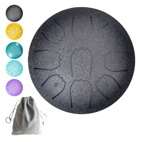 Rain Drum 4 Inches 9 Notes Waterproof Rain Chime Ethereal Hand Pan Ideal for Yoga & Prenatal Educati
