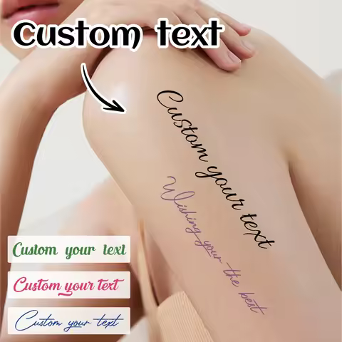 Custom Text Tattoo Stickers,Personalized Temporary Tattoo Stickers,Customized Fake Tattoos,Customiza