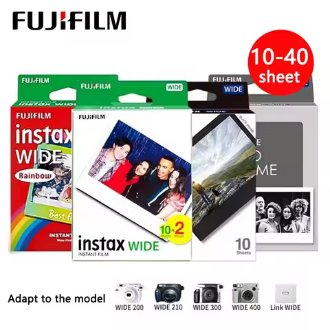 10/20/30/40 Sheets Fujifilm Instax Wide Film Instant White Edge For Fuji Camera 100 200 210 300 500A