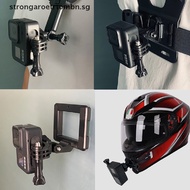 Strongaroetrtombn Motorcycle Helmet Chin Stand Mount for GoPro Action Sports Camera Adapter Helmet Mount Adapter 360 Adjustable Clamp Holder Motorcycle Camera Accessory .