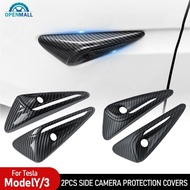 OPENMALL 2Pcs Car Side Camera Protection Covers Kit Decoration Sticker Car Modification Accessories 