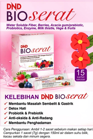 DND BIO Serat Probiotics (7g x 15 Sachets) x 1 Kotak BioSerat Dr Noordin Darus DND369 Sacha inchi Oil