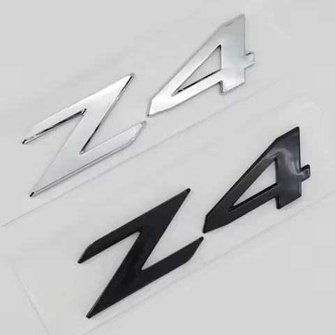 3D ABS Chrome Black Logo Z4 Emblem Letters Namepalte Sticker Car Rear Trunk Badge for E89 E86 E85 G2