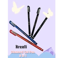 Kreati HY 1016 Diamond Gel Pen 5 in 1 Red,blue,blk