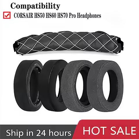 HS7 Ear Pads Ear Cushion Replacement Compatible with Corsair HS70 HS50 HS60 Pro HS75 XB Headphones T