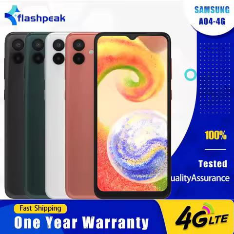 Original Samsung Galaxy A04 A045F/DS 4G Mobile Phone Dual SIM 6.5'' 4GB RAM 64GB ROM 50MP+2MP+5MP Oc