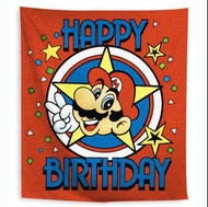 [有貨]超級瑪利歐 生日 掛布 超級孖寶兄弟 超級馬利奧 生日會 背景布 掛飾 派對 裝飾布 Super Mario Bros. Happy Birthday Hanging Cloth Home Party Wall Decor