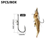 5pcs-10pcs /box Hanging Live Shrimp Back Hook Shrimp Back Hook with Spring Hanging Shrimp Fish Hook 