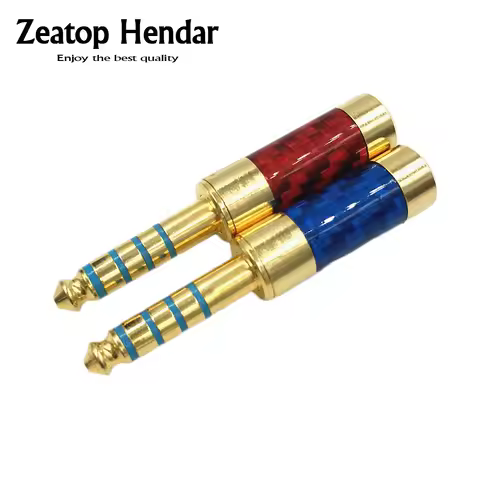 1Pcs New 4.4mm 5 Pole Male Headphone Plug Carbon Fiber Body Audio Adapter For Sony PHA-2A TA-ZH1ES N