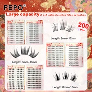 FEPO 20Rows Self Adhesive False Eyeslashes book Extension Enlargement for Both Eyes Professional Ind