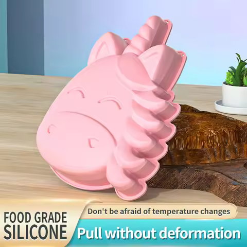 3D Unicorn Shape Soap Silicone Mold DIY Handmade Fondant Chocolate Mousse Cake Form Mould Resin Craf