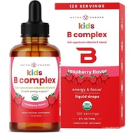 NutraChamps Vitamin B Complex for Kids, B1, B2, B3, B6, B7, B9 & Methyl B12, Kids B Complex Liquid D