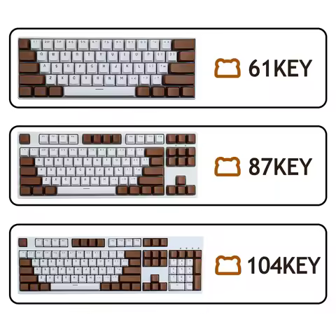 (Keycaps Only Sold)Brown white RK 61 Keycaps PBT Material OEM Height, Backlit Two-Color Mechanical K
