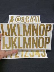 6入組金箔字母貼紙,大型字母數字符號自粘裝飾,適用於diy汽車筆記型電腦郵箱等