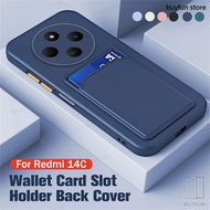 For xiaomi Redmi 14C 4G 6.88" Redmy14c Case Square Card Slot Holder Cover For Xiaomi Poco C75 C65 C6