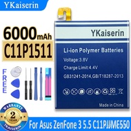 YKaiserin For AS High Capacity C11P1511 Baery For AS Zenfone3 Zenfone 3 Ze552kl Z012da Z012de 6000mAh   Free Tools