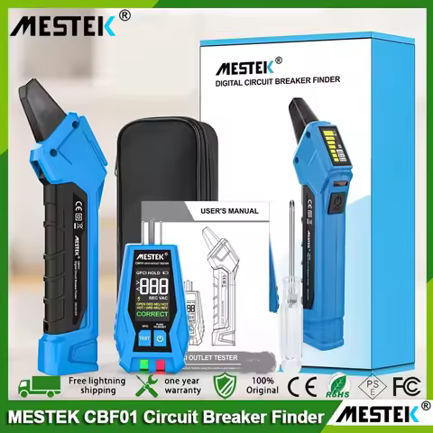 MESTEK Circuit Breaker Finder Electric Tester AC 120V Detect Common Wire Faults US Plug GFCI Outlet 