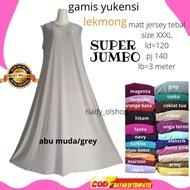 Gamis Yukensi Tanpa lengan Jumbo xxxl Ld 130 PJ 140 cm Inner Dress Jumbo bahan jersey  premium tebal