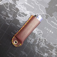 sarung kulit lighter cricket / leather lighter case (dark maroon with eyelet)
