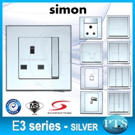SIMON E3 Switch Socket Full Silver