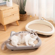 LDECO 2-in-1 Cat Scratching Board & Bed | Durable Training Scratch Toy Sisal | Plush Design Cat Bed