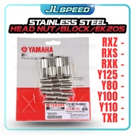 RXZ Stainless Steel Head Nut Exhaust Stud Cylinder Block Skru Ekzos Bolt Tiang Blok Y80 Y100 Y110 12