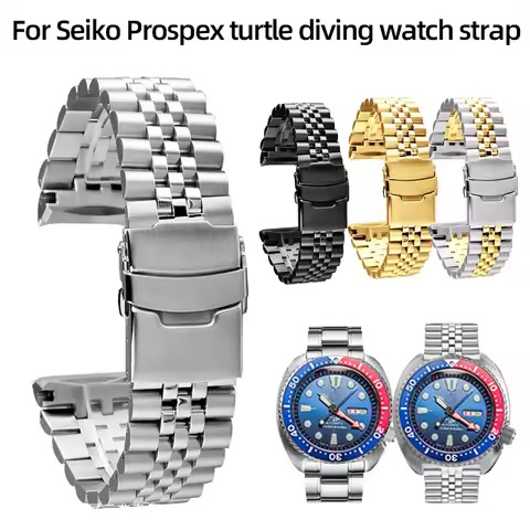 22mm﻿ Jubilee style watch band Strap mod For Seiko Prospex Turtles SRP773 , SRP775 SRP777 SRP779 and