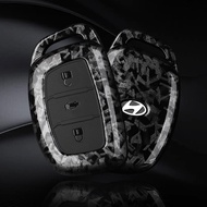 ABS Carbon Fiber Car Remote Key Case Cover For Hyundai Tucson Santa Fe Rena Sonata Elantra Creta Ix3