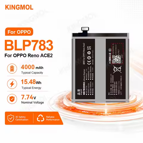 Kingmol Phone Battery For OPPO Reno Ace2 2 2Z Ace BLP783 BLP735 BLP701 BLP717 BLP747 Replacement Lit