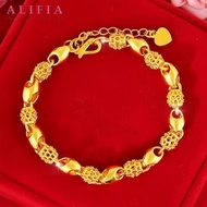 Alifia 22K Gold Plated Corn Ball Chain Bracelet