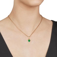24K Gold Granet Green Stone Queen Necklace Pendant