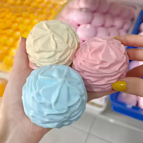 Crunchy Whipping Cream Stress Ball Squishy Toys Moldable Non-Bounce Squeeze Ball ASMR Sensory Anti S