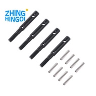 4 Pcs Hard Steel Front Rear Portal Stub Axle Drive Gear Shaft for Axial Capra Currie F9 Axle SCX10 I