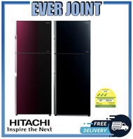Hitachi R-VGX450PMS9 [366L] 2 Glass Door Refrigerator+Free Vacuum Container Set