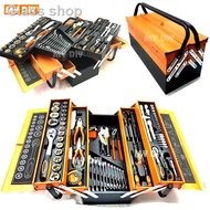 ∏✟MYDIYHOMEDEPOT - 85pcs tools set Cantilever Metal Tool Box 5 Tier Socket 1/4" & 1/2" Spanner
