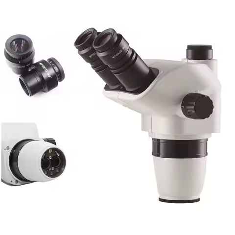 7X-45X Simul-Focal Trinocular Zoom Microscope Head Phone Repairing with 10X Eyepiece