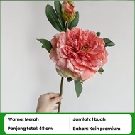 48CM Bunga Palsu Peony / Bunga Plastik Peony Premium
