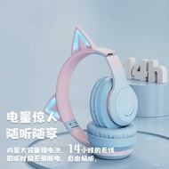 Cat Ear Headset Mobile Phone Gaming Game Luminous Headset Girl Wireless Bluetooth Headset Computer G