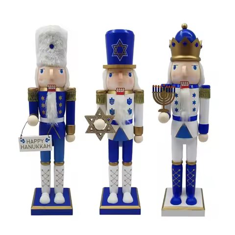 F68D Nutcrackers Soldier Wooden Decoration Christmas Hanukkah Home Accent Display
