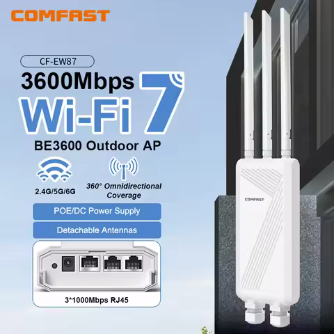 COMFAST BE3600 WIFI7 Outdoor AP Router 2.4G/5.8G Dual Dand Long Range signal Extender Amplifie wirel