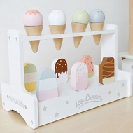 Wooden Play House Kitchen Toy Pretend Play Ice Cream Fruit Barbecue Set Mini Food Education Kids Toy