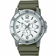 CASIO GENERAL MTP-VD300 SERIES GREEN RESIN BAND MEN WATCH