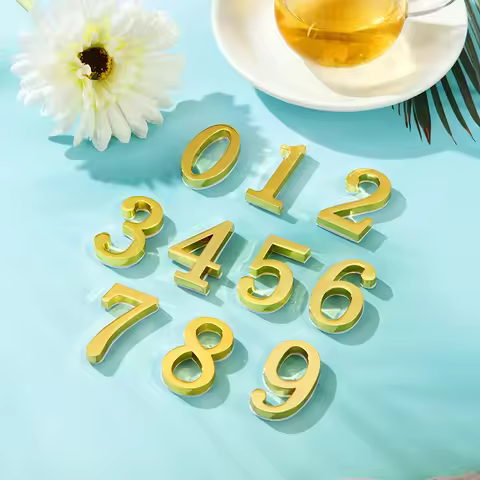 1PCS Metal House Number Self-Adhesive Apartment Door Numbers House Number Plate for Outdoor Hotel Ho