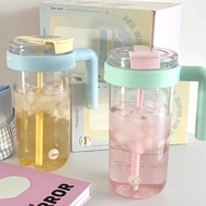 AKS Large Capacity Straw Cup Summer Portable Cold Water Cup tritan Water Bottle 1500ML Large Capacit