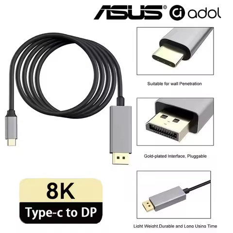 ASUS USB-C To DP-compatible Cable DP to DP 8K@60Hz Display Type C2.1 To 4K 144Hz Display 1.4 Cable T