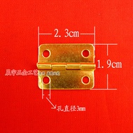 zmek01 Shop Chengyu 1-inch rounded yellow plated copper wooden gift hinge packaging box hardware 2.3 * 1.9cm Door Hardware &amp; Locks