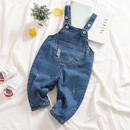 DIIMUU Toddler Infant Boys Girls Overalls Denim Rompers Children Clothes Kids Baby Clothing Hole Jum