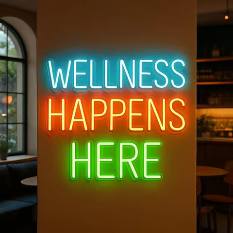 Wellness Happens Here Neon Sign, LED Massage Salon Decor, Neon Spa Decor,Gift for Her