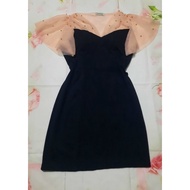 2-hand beaded fairy wing sleeve party dress, size L, bust 90cm, waist 76 - 78cm, length 85cm, 50kg t